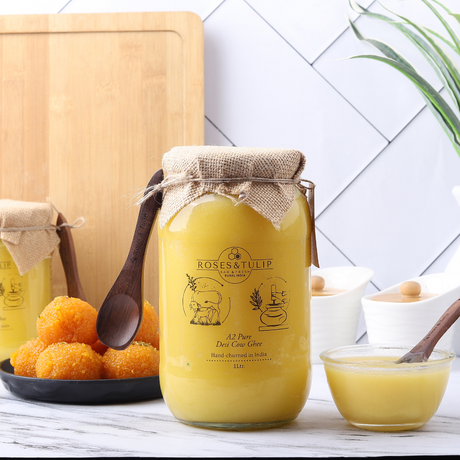 A2 Cow Ghee, image with dessert