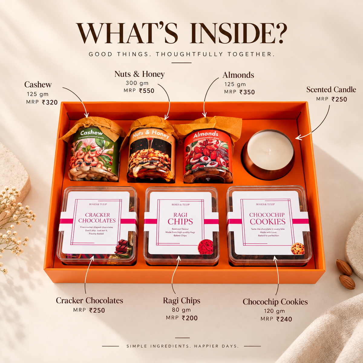 Open A Beautiful Gesture gift box displaying its curated contents