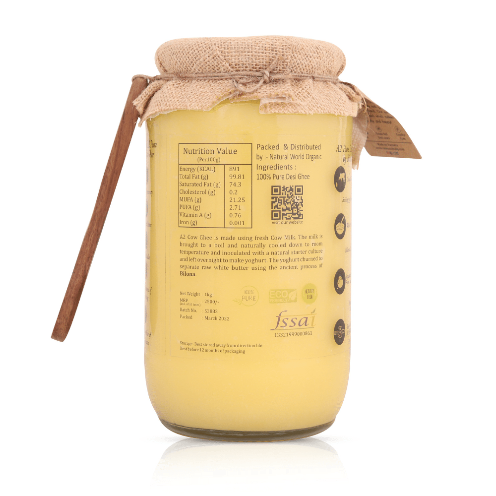 A2 cow ghee, back image