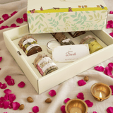 Diwali gift hamper with pure and healthy Ghee, honey, Coconut oil, Cashew & Almonds